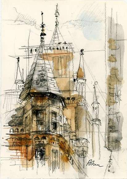 ORIGINAL ARTWORK - Gonville and Caius College, University of Cambridge, UK