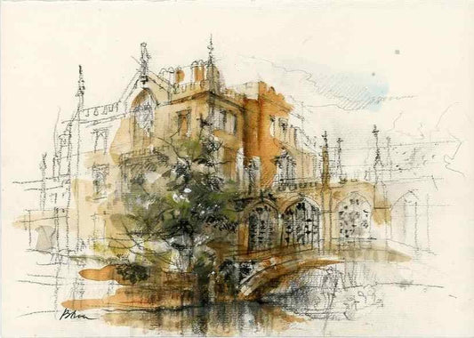 ORIGINAL ARTWORK - St John's College, University of Cambridge, UK (Bridge of Sights)